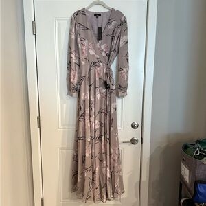 Lulus Dusty Lilac/Mauve Floral Long Sleeve Maxi Dress BRAND NEW WITH TAGS